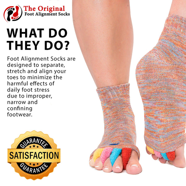foot pain and sore feet relief with Cute Multi Color Alignment Socks