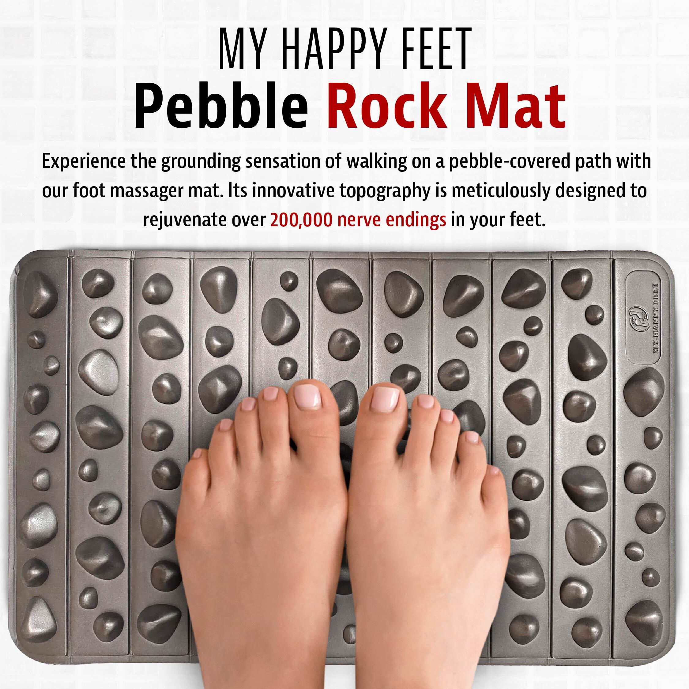Rock Mat for Feet | Pebble Stone Massage Mats | My-Happy Feet - The ...