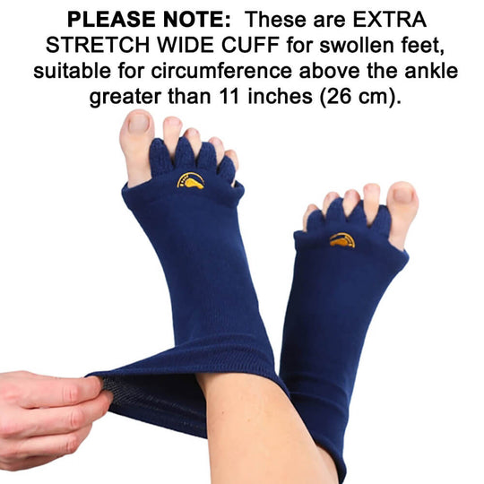 Wide Cuff Navy Foot Alignment Socks