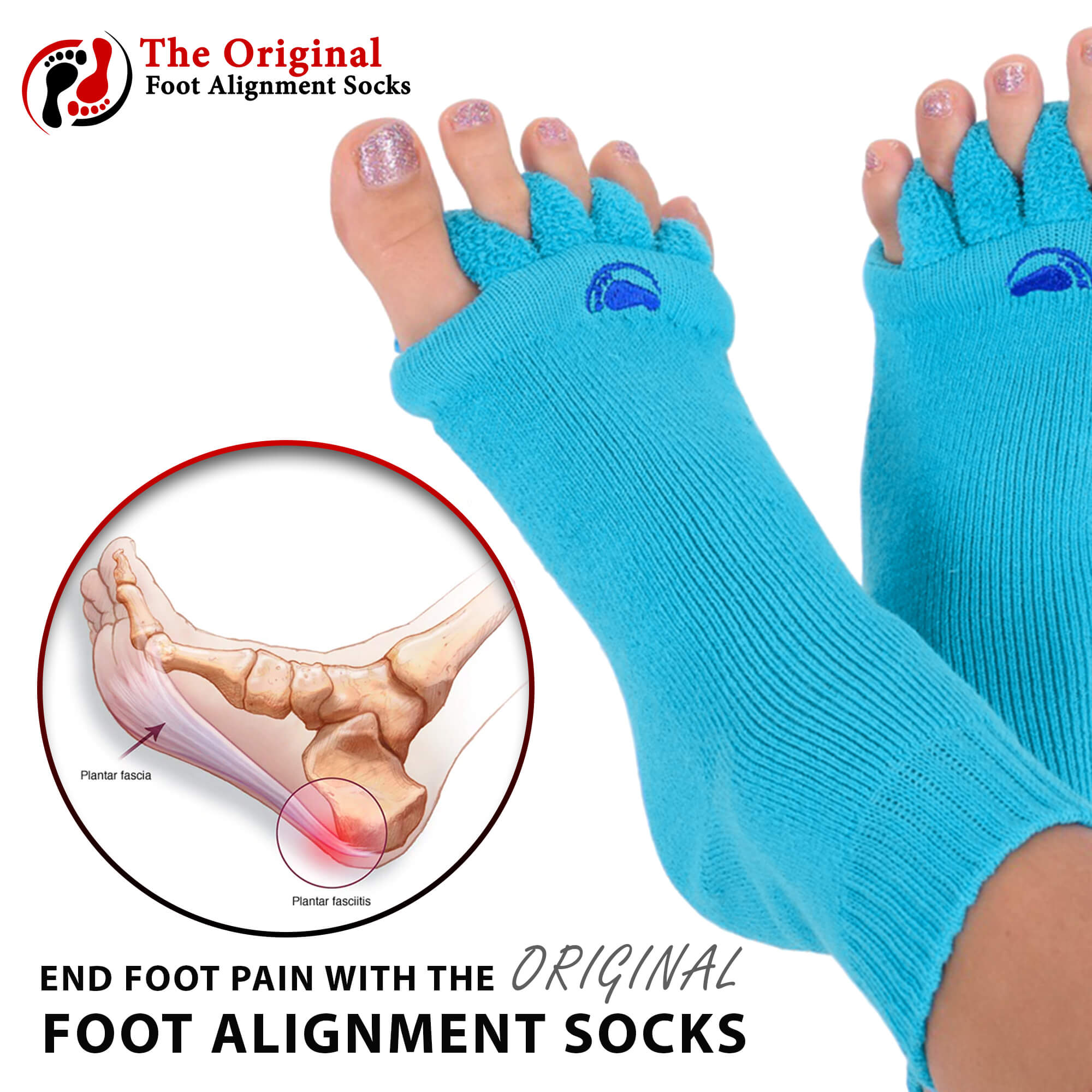 Relieve foot pain with Foot Alignment Socks in blue . – My-Happy Feet - The  Original Foot Alignment Socks