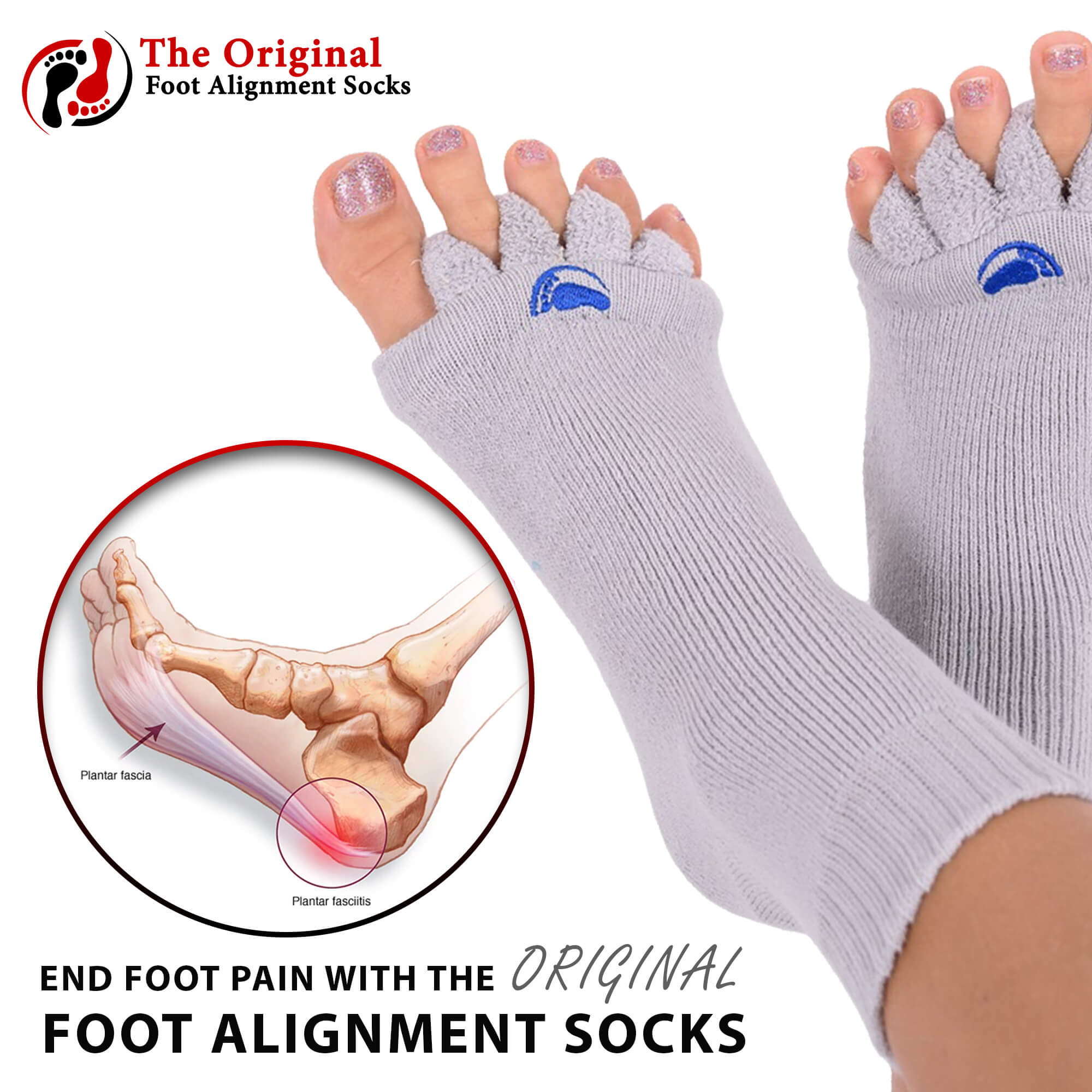 Bunion pain relief and prevention with Light Grey Foot Alignment Socks –  My-Happy Feet - The Original Foot Alignment Socks