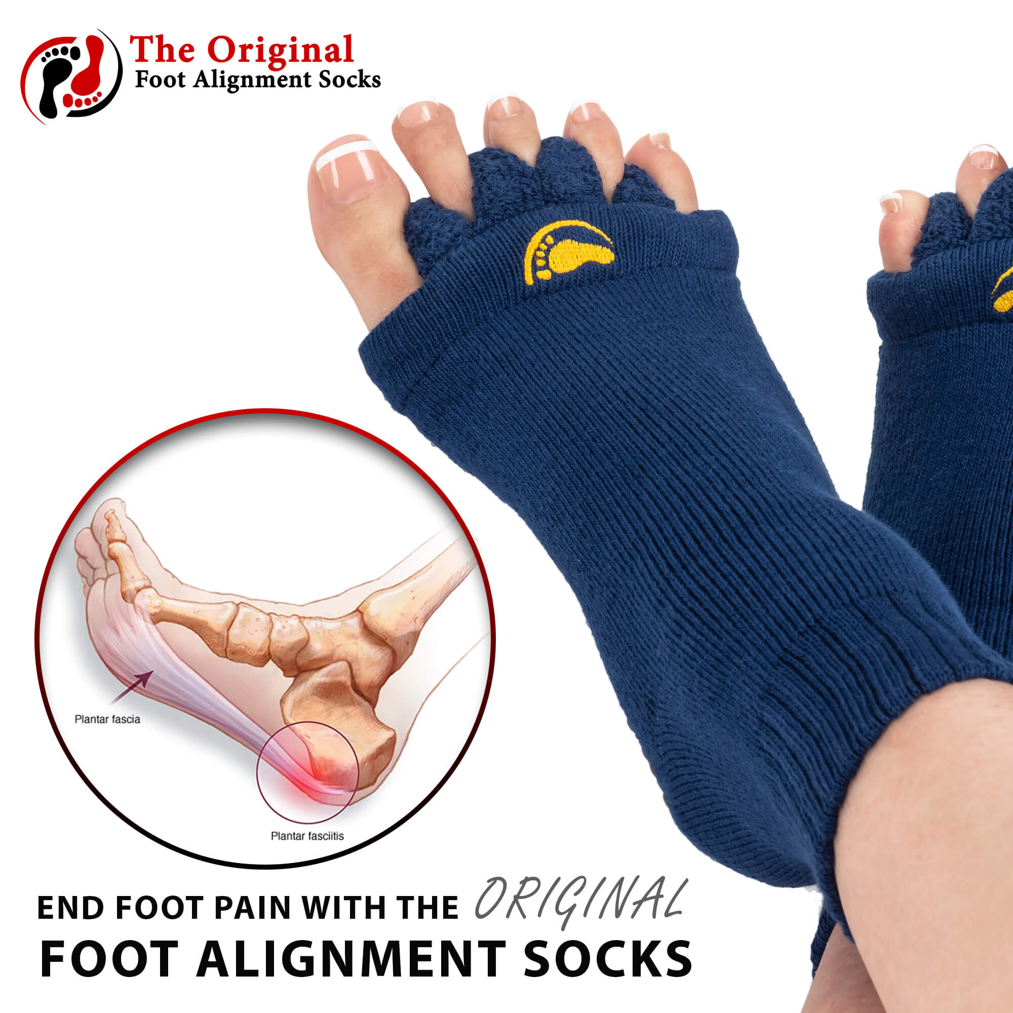 Navy Gripper Foot Alignment Socks