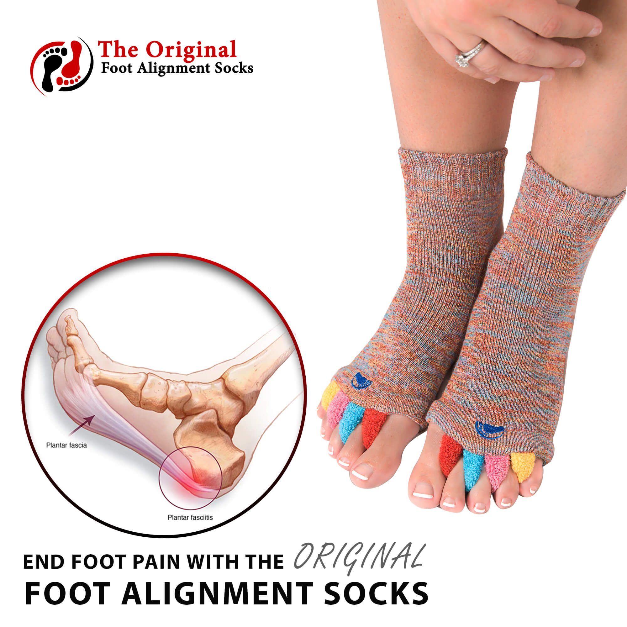 foot pain and sore feet relief with Cute Multi Color Alignment