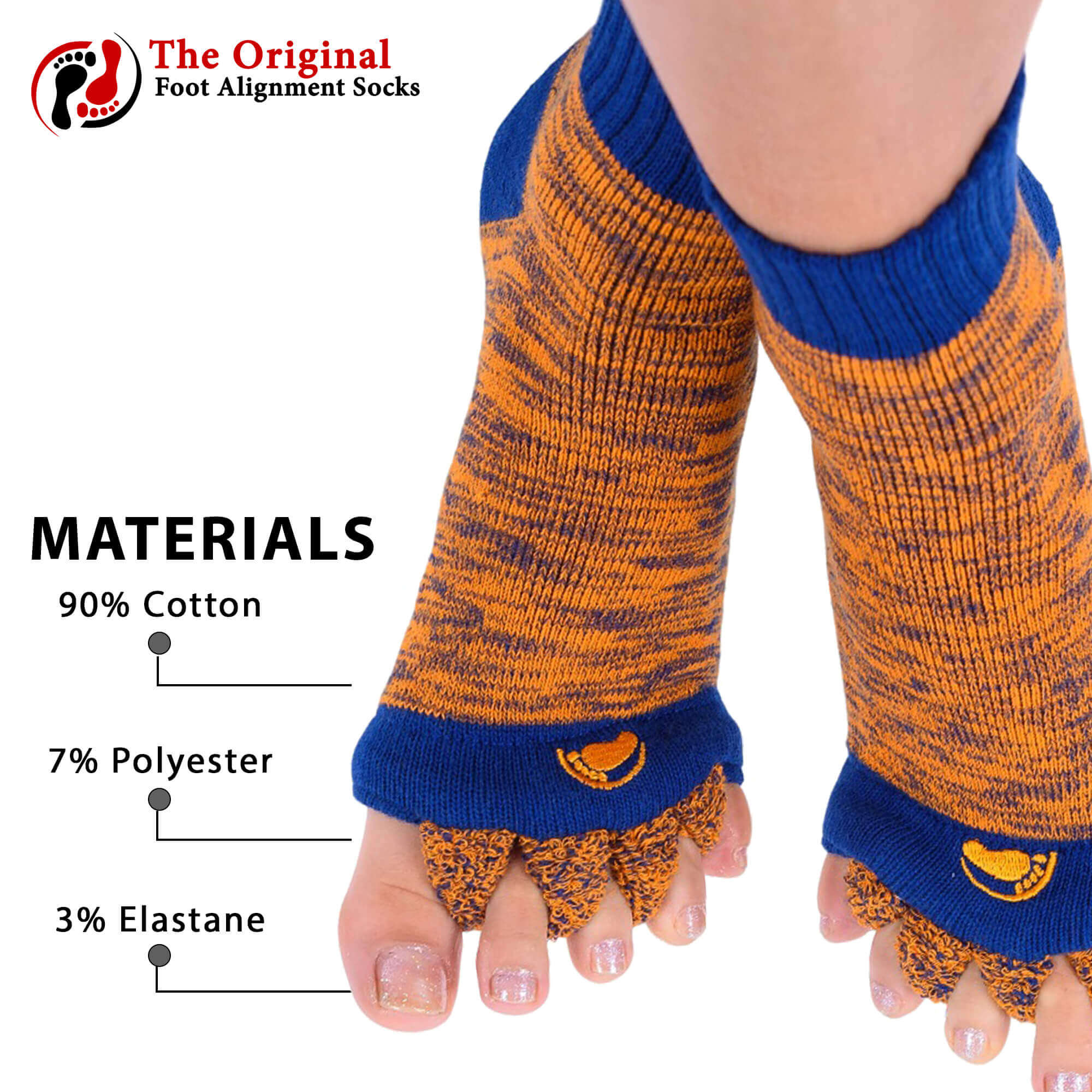 Navy & Orange Foot Alignment Socks