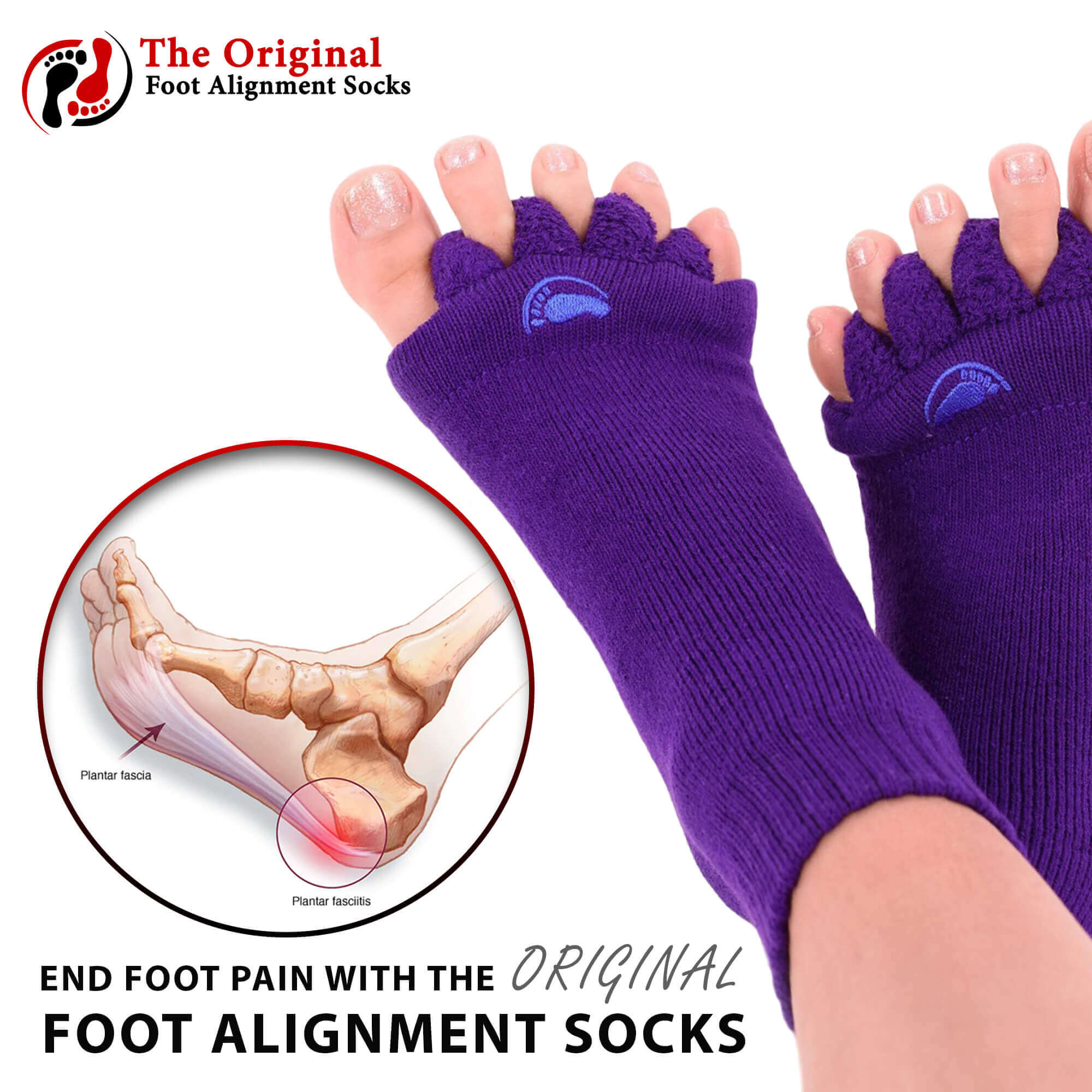 Relieve foot pain with Foot Alignment Socks in Purple. – My-Happy